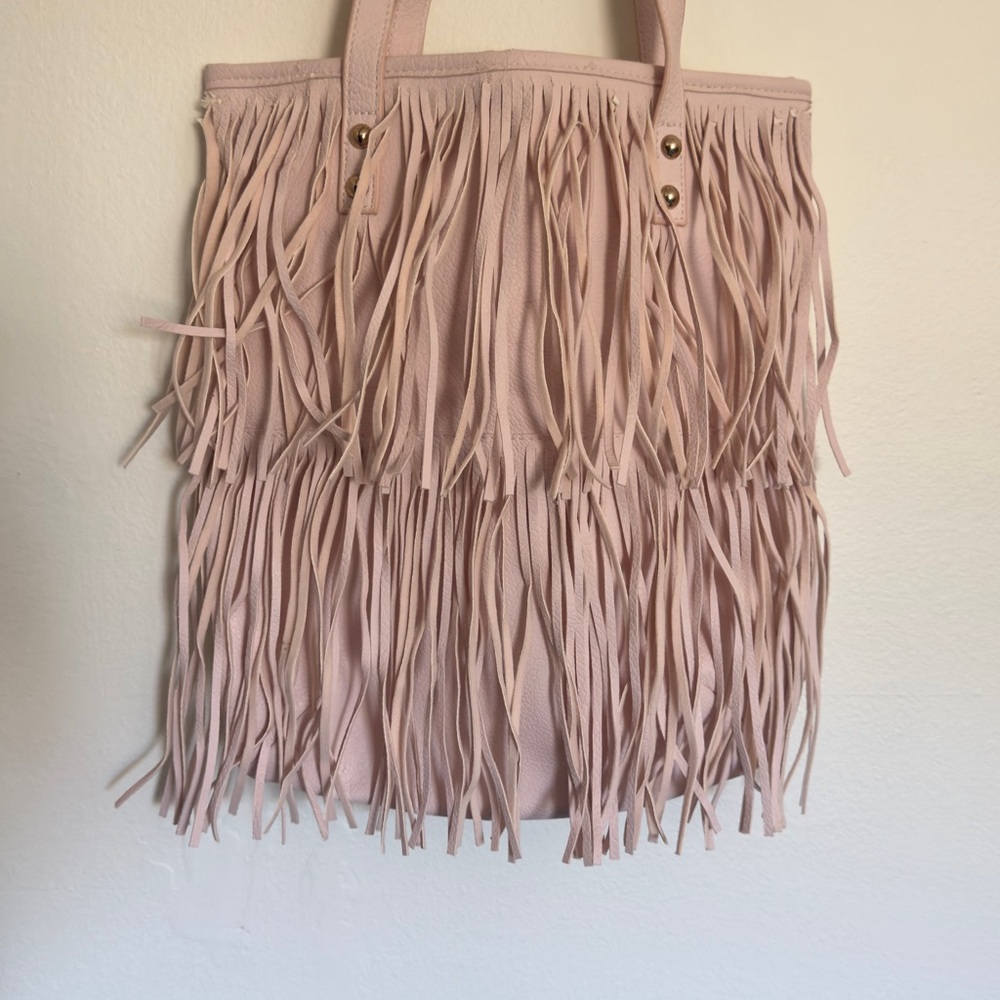 Fringe Pink Tote Bag